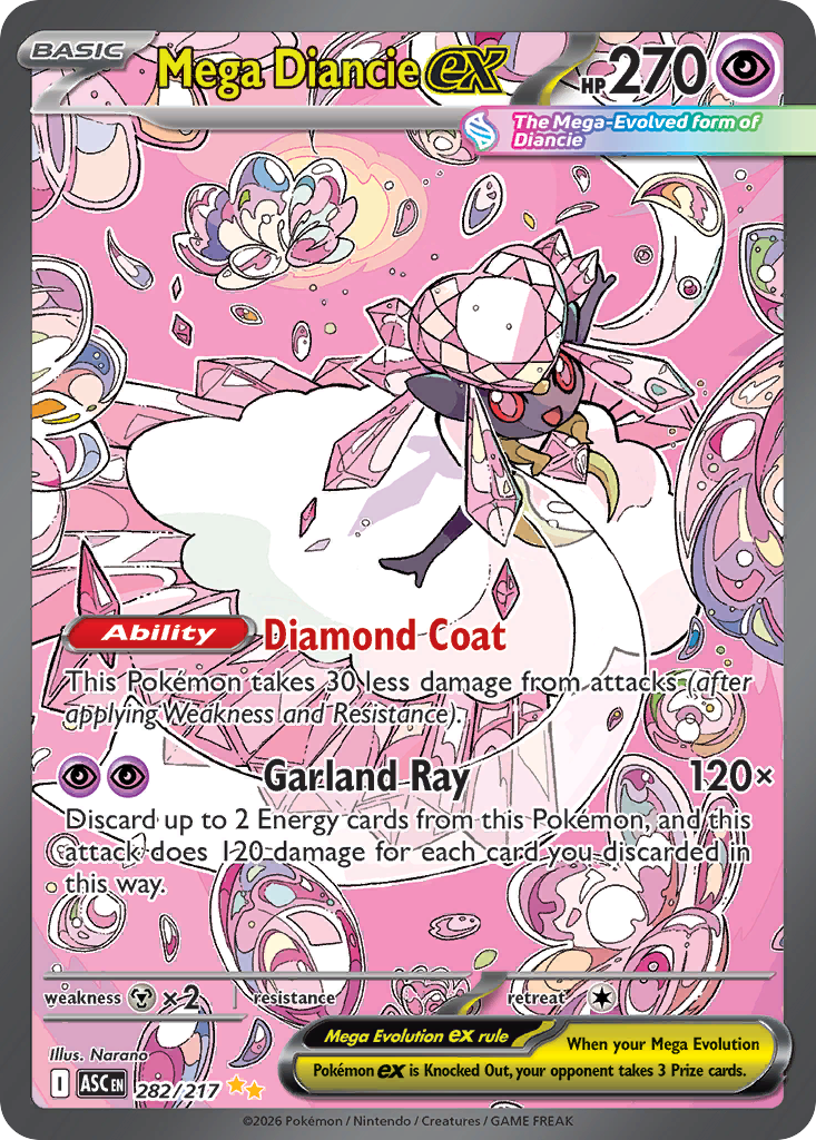 Pokemon TCG Mega Diancie ex 282/217 - Ascended Heroes