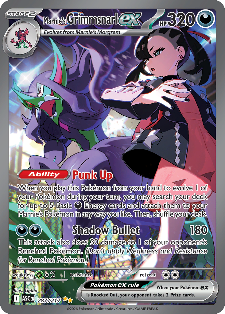 Pokemon TCG Marnie's Grimmsnarl ex 287/217 - Ascended Heroes