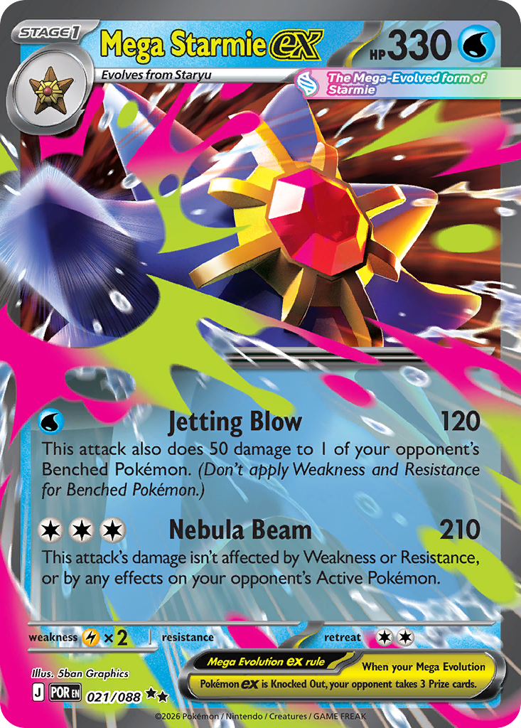 Pokemon TCG Mega Starmie ex 021/088 - Perfect Order