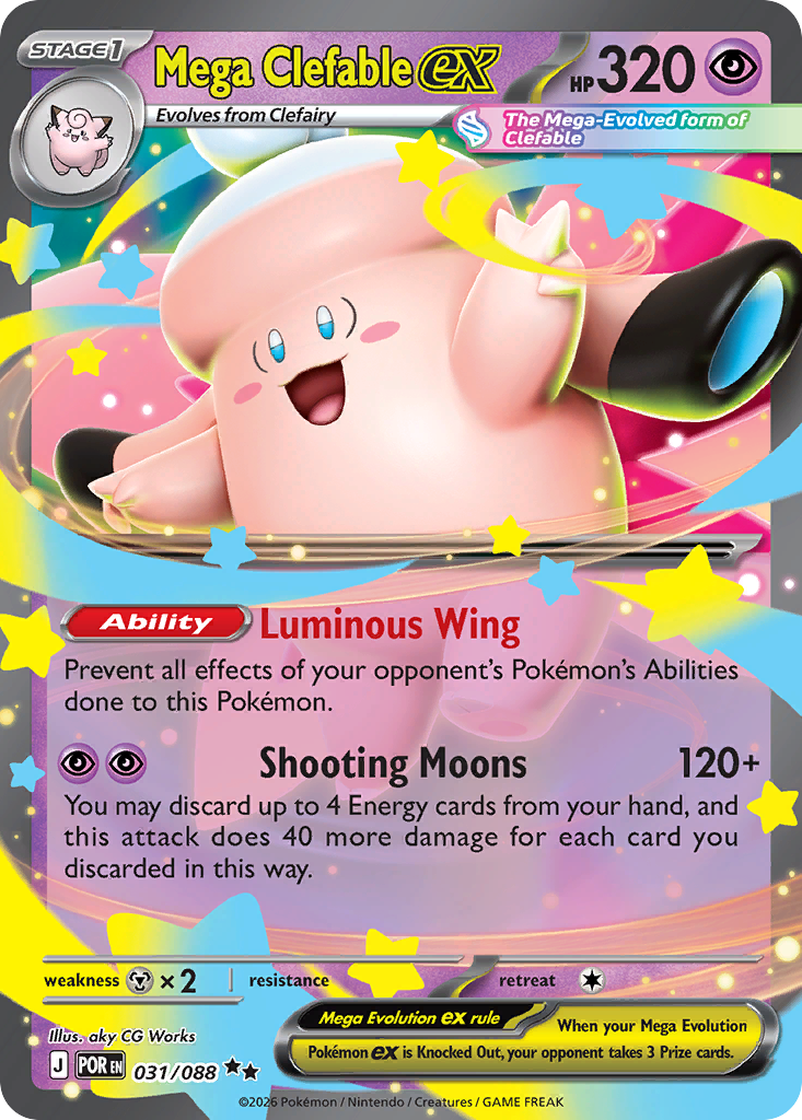 Pokemon TCG Mega Clefable ex 031/088 - Perfect Order