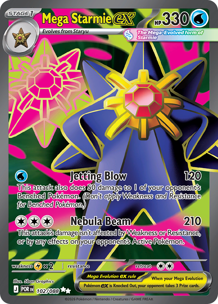 Pokemon TCG Mega Starmie ex 102/088 - Perfect Order