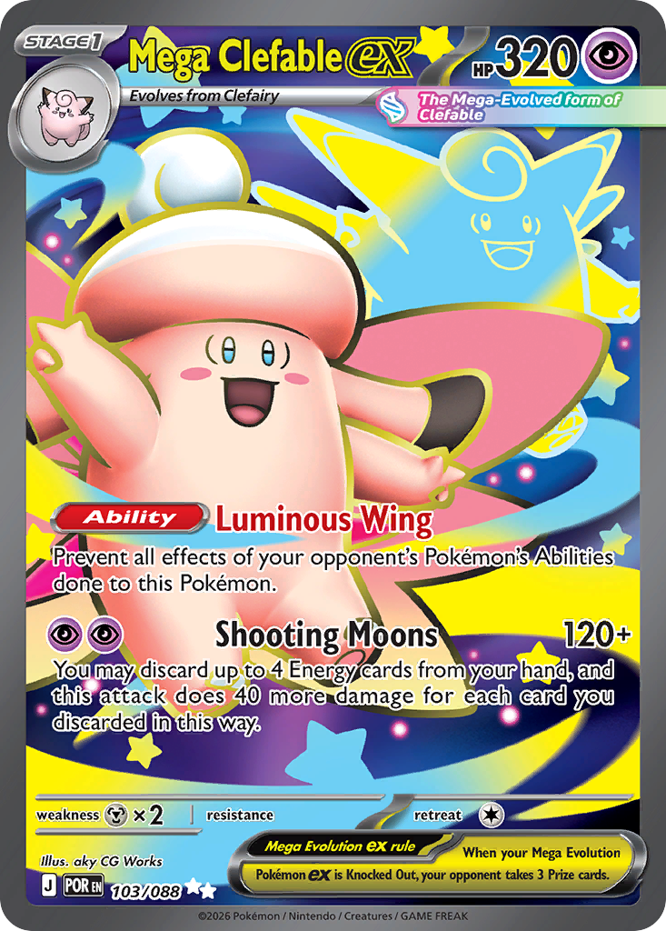 Pokemon TCG Mega Clefable ex 103/088 - Perfect Order