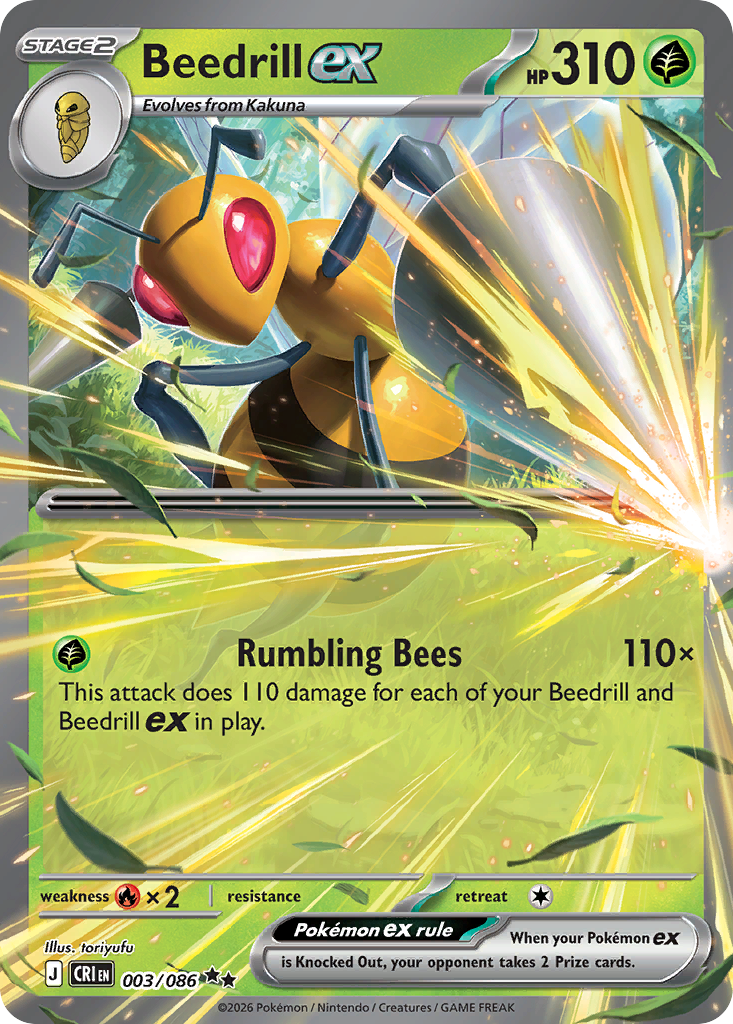 Pokemon TCG Beedrill ex 003/086 - Chaos Rising
