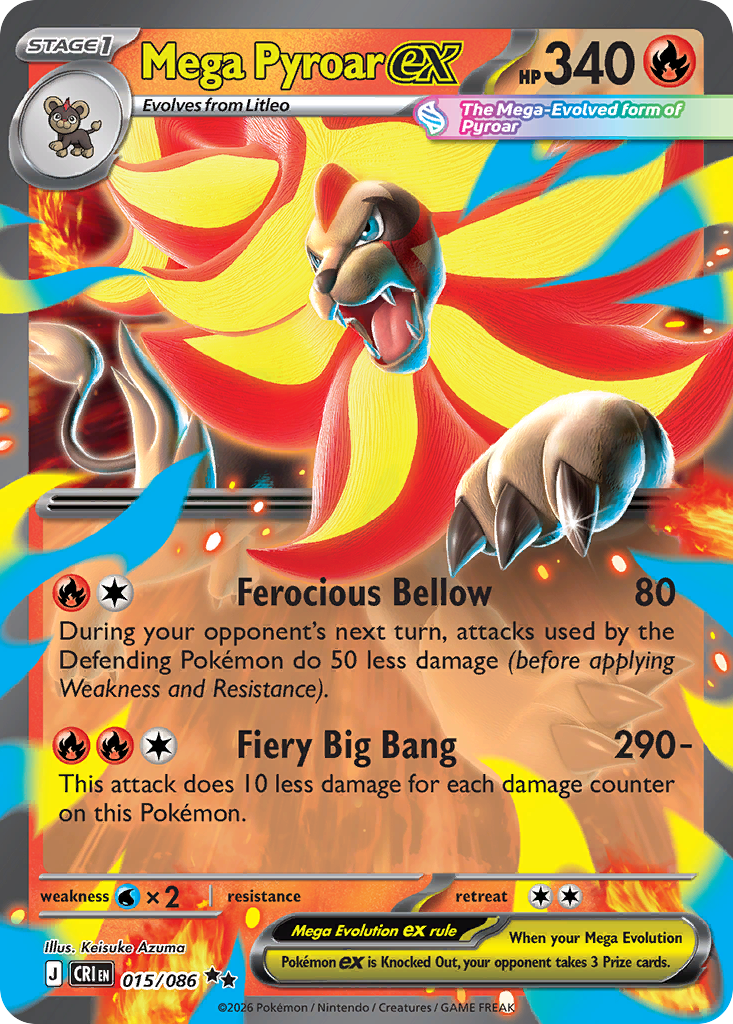 Pokemon TCG Mega Pyroar ex 015/086 - Chaos Rising