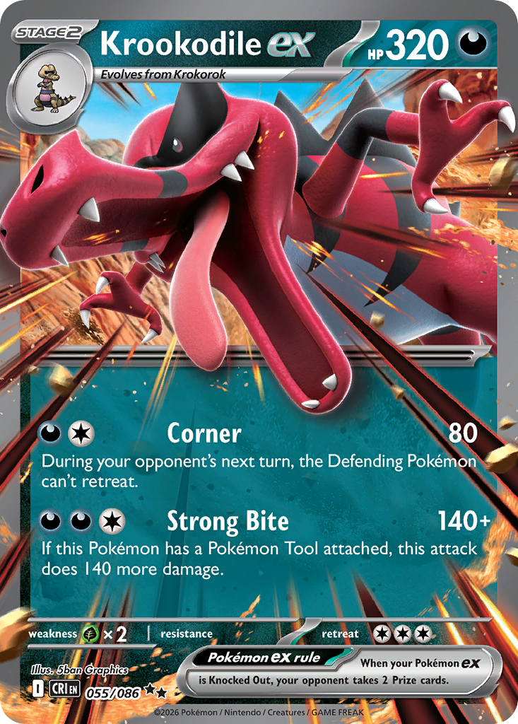 Pokemon TCG Krookodile ex 055/086 - Chaos Rising