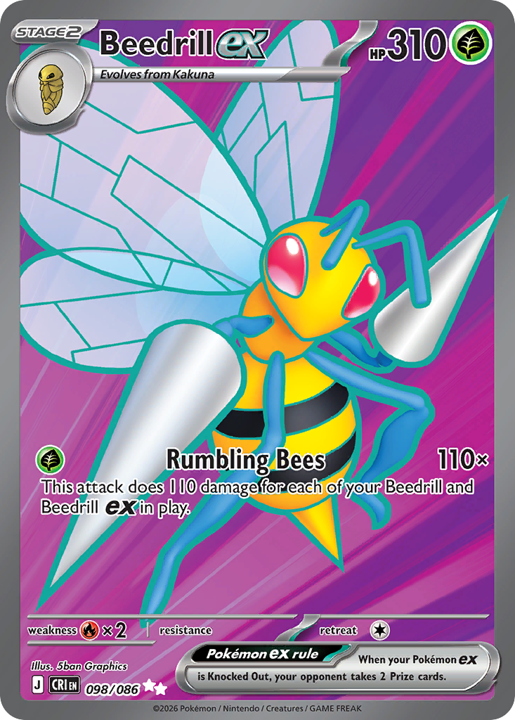 Pokemon TCG Beedrill ex 098/086 - Chaos Rising