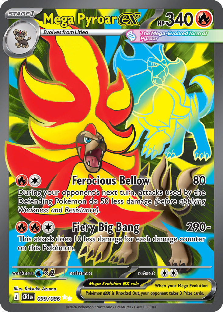 Pokemon TCG Mega Pyroar ex 099/086 - Chaos Rising