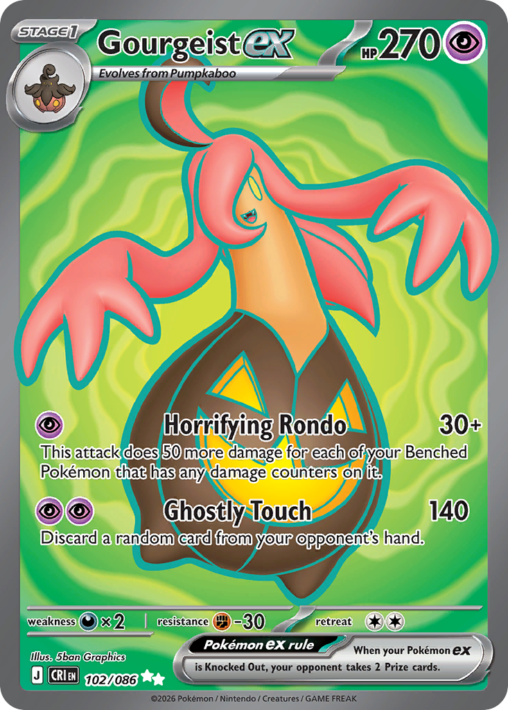 Pokemon TCG Gourgeist ex 102/086 - Chaos Rising