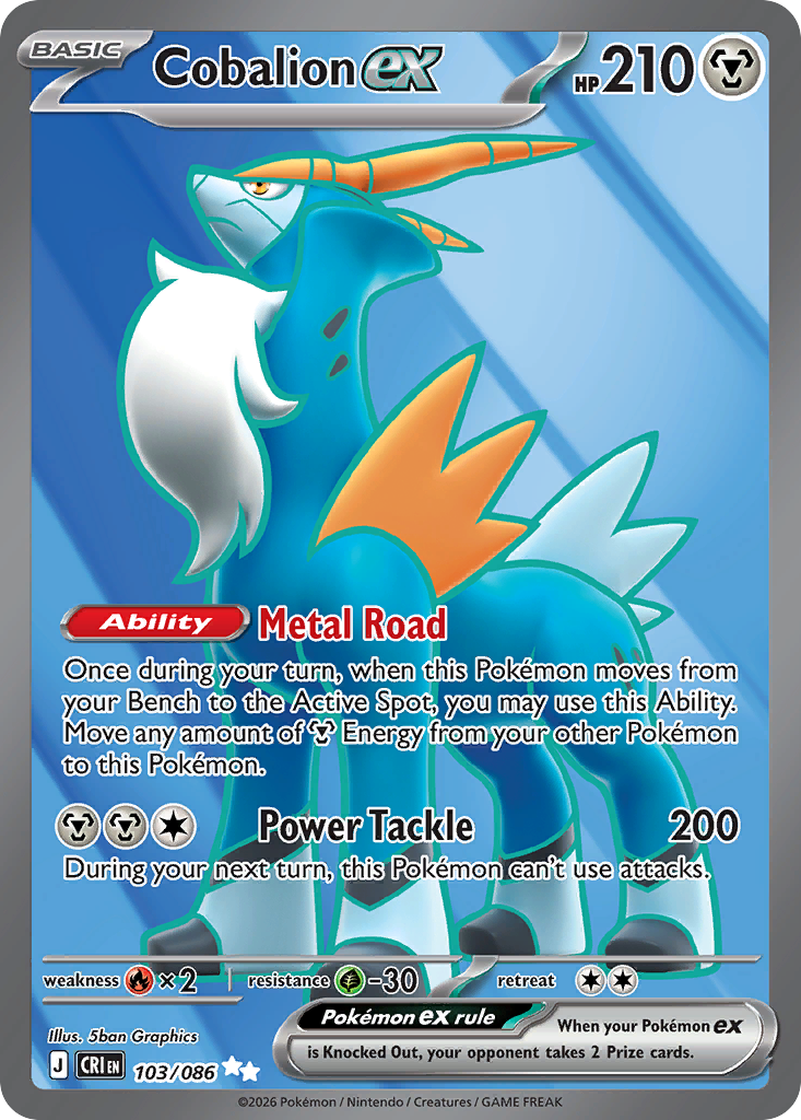 Pokemon TCG Cobalion ex 103/086 - Chaos Rising