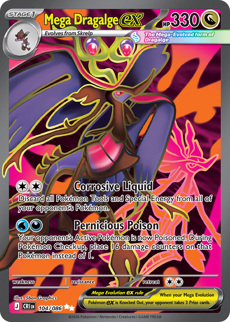 Pokemon TCG Mega Dragalge ex 104/086 - Chaos Rising
