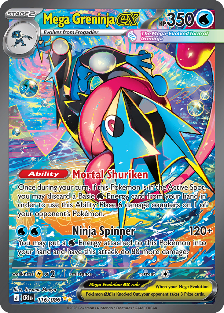 Pokemon TCG Mega Greninja ex 116/086 - Chaos Rising