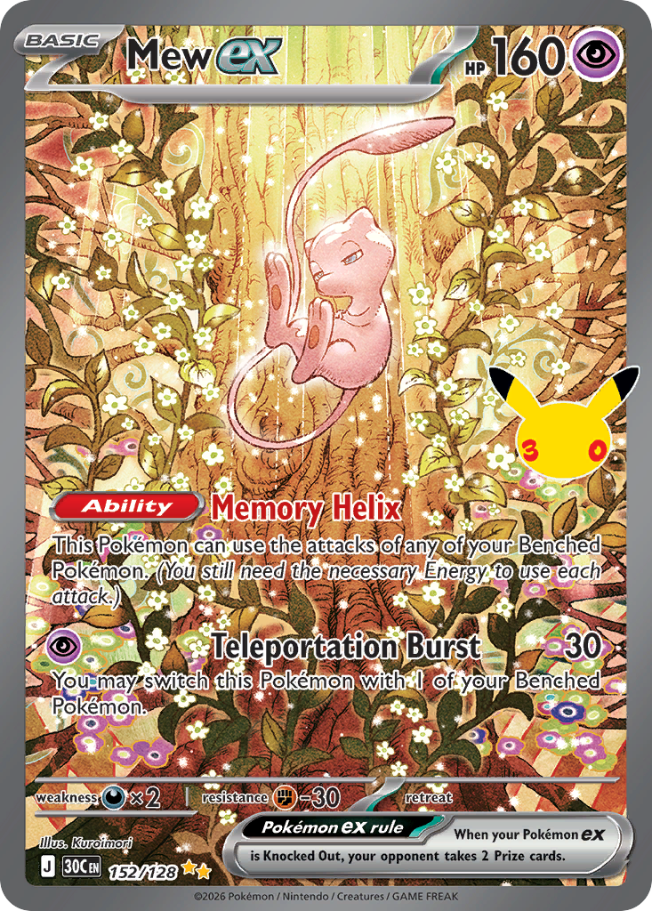 Pokemon TCG Mew ex 152/128 - 30th Celebration