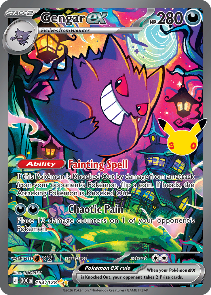 Pokemon TCG Gengar ex 154/128 - 30th Celebration