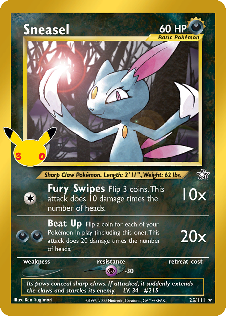 Pokemon TCG Sneasel (Neo Genesis 25/111) - 30th Celebration Classic Collection