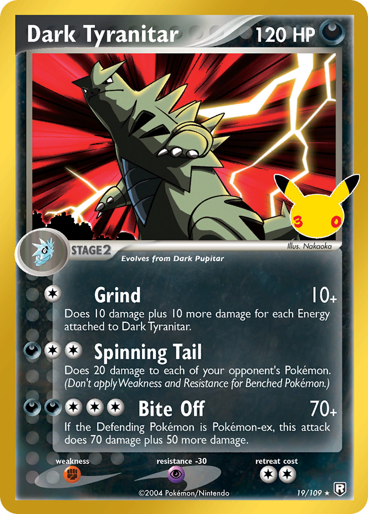 Pokemon TCG Dark Tyranitar (EX Team Rocket Returns 19/109) - 30th Celebration Classic Collection