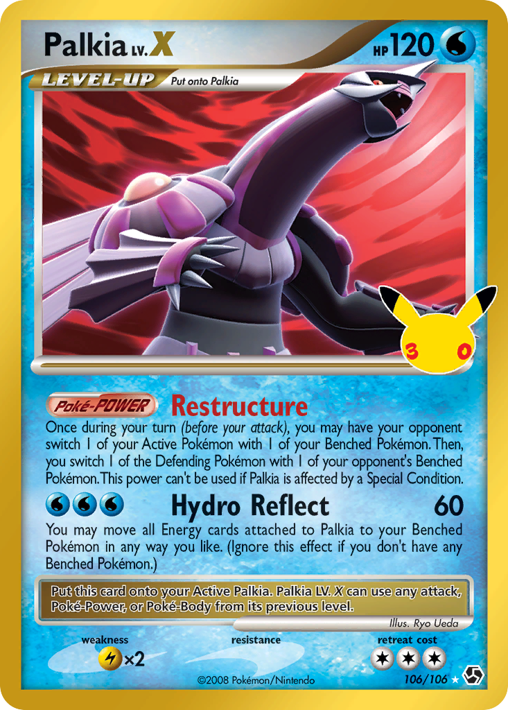 Pokemon TCG Palkia LV.X (Great Encounters 106/106) - 30th Celebration Classic Collection