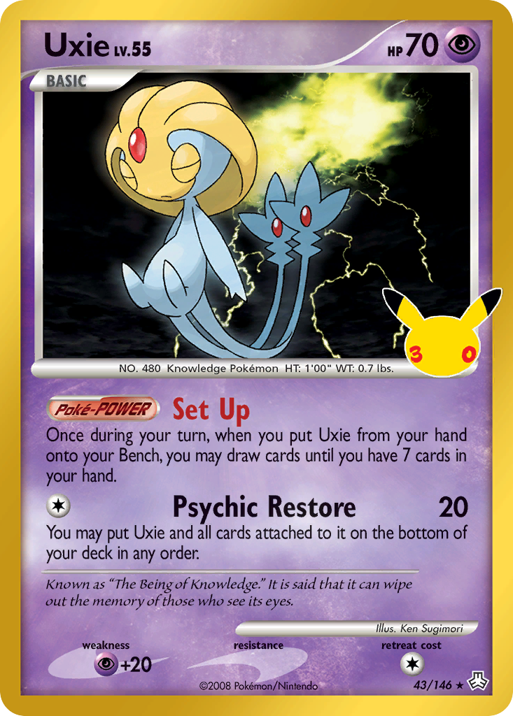 Pokemon TCG Uxie (Legends Awakened 43/146) - 30th Celebration Classic Collection