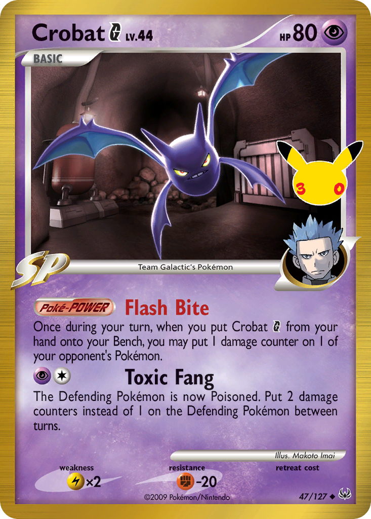Pokemon TCG Crobat G (Platinum 47/127) - 30th Celebration Classic Collection