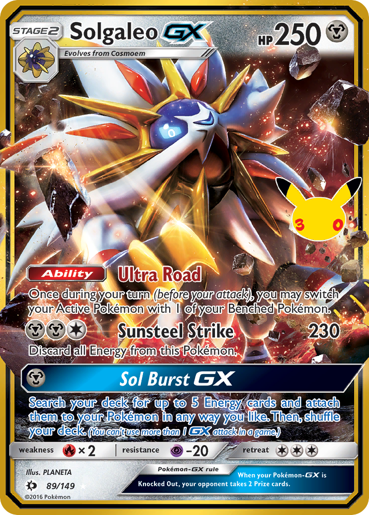 Pokemon TCG Solgaleo GX (Sun &amp; Moon 89/149) - 30th Celebration Classic Collection