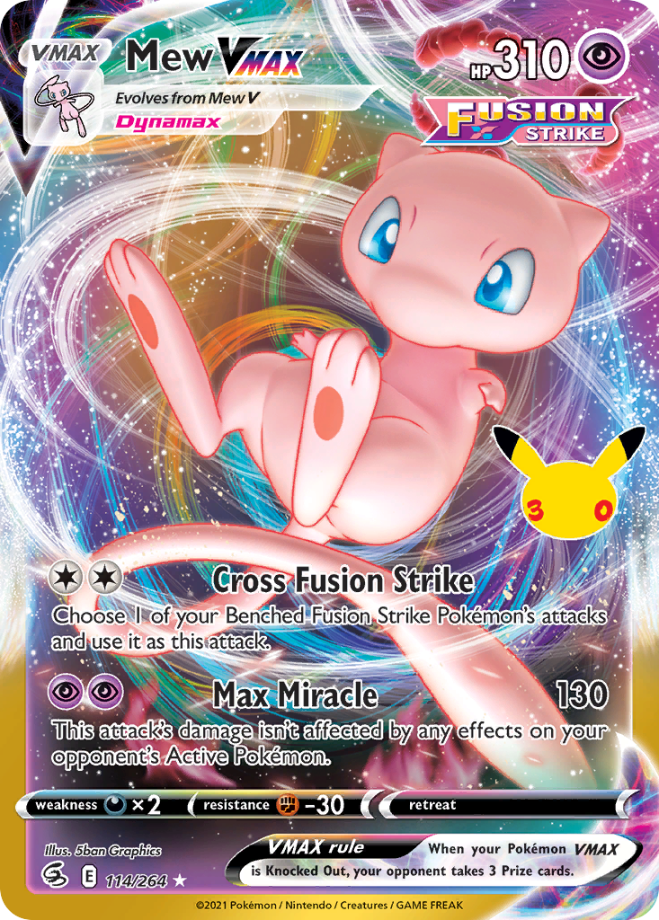 Pokemon TCG Mew VMAX (Fusion Strike 114/264) - 30th Celebration Classic Collection