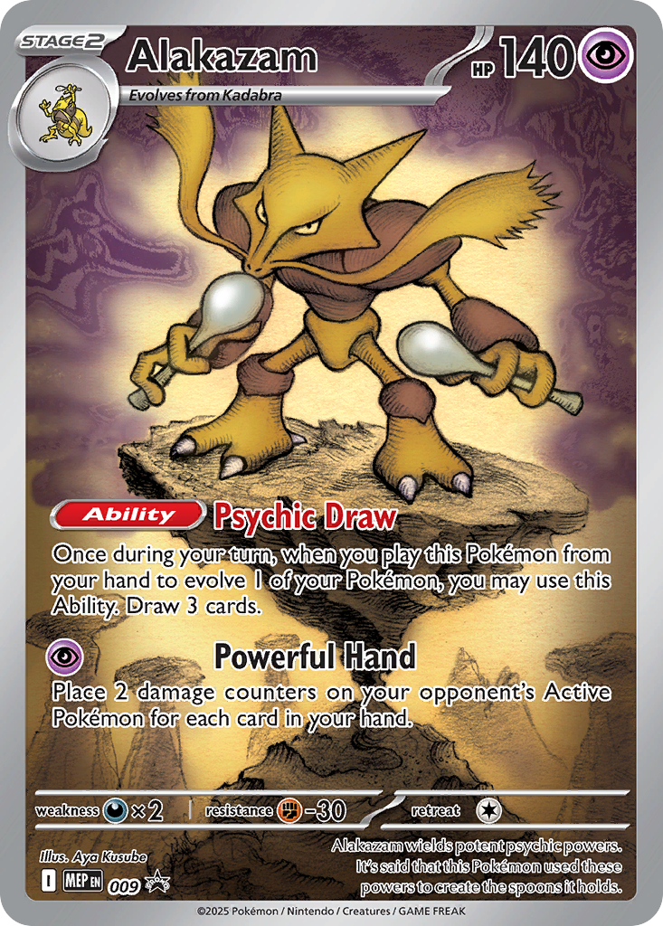 Pokemon TCG Alakazam 009 - Mega Evolution Promos