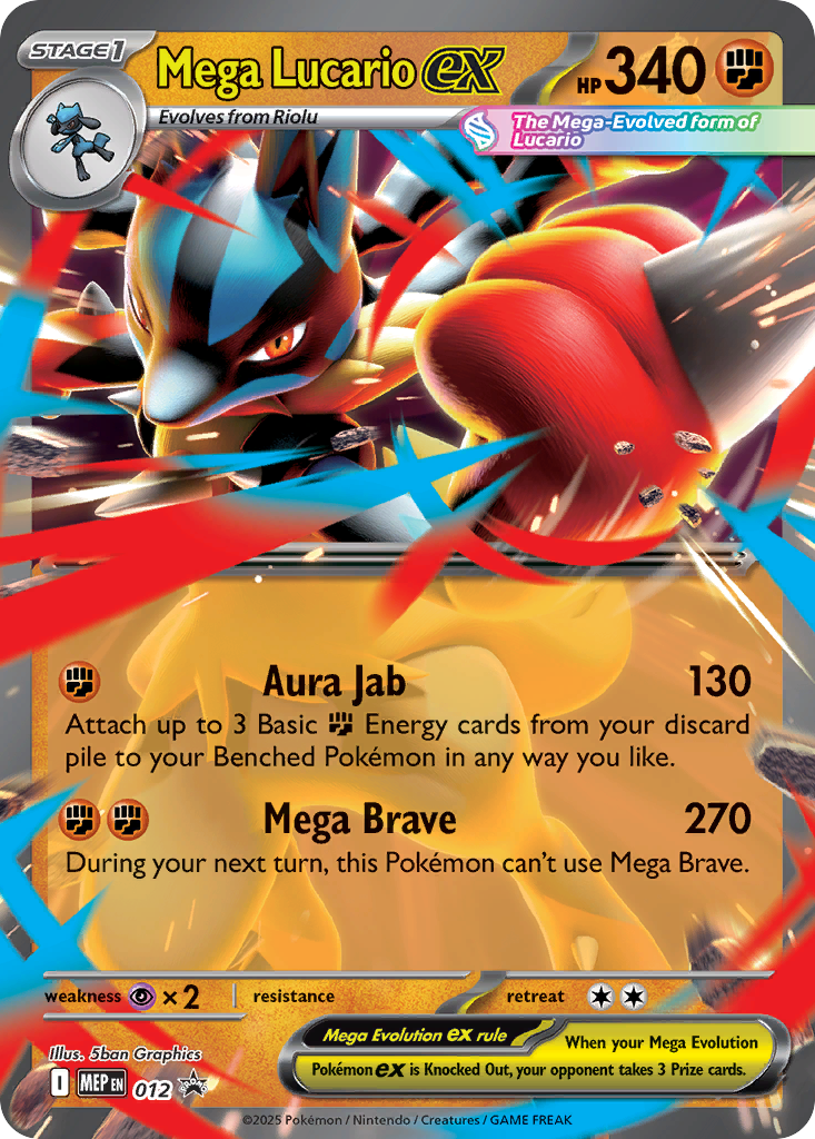 Pokemon TCG Mega Lucario ex 012 - Mega Evolution Promos