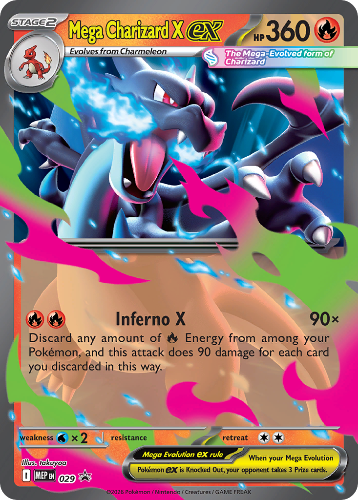 Pokemon TCG Mega Charizard X ex 029 - Mega Evolution Promos