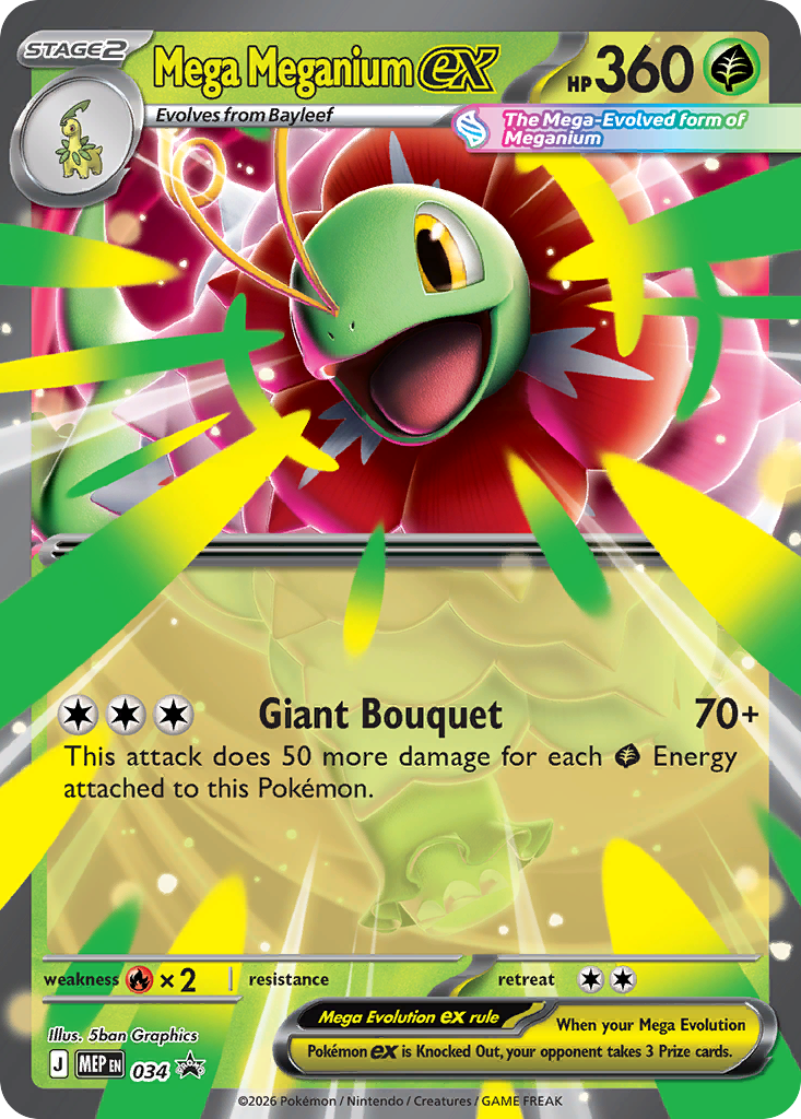 Pokemon TCG Mega Meganium ex 034 - Mega Evolution Promos