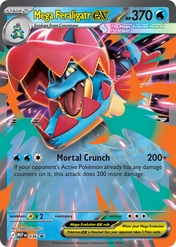 Pokemon TCG Mega Feraligatr ex 036 - Mega Evolution Promos