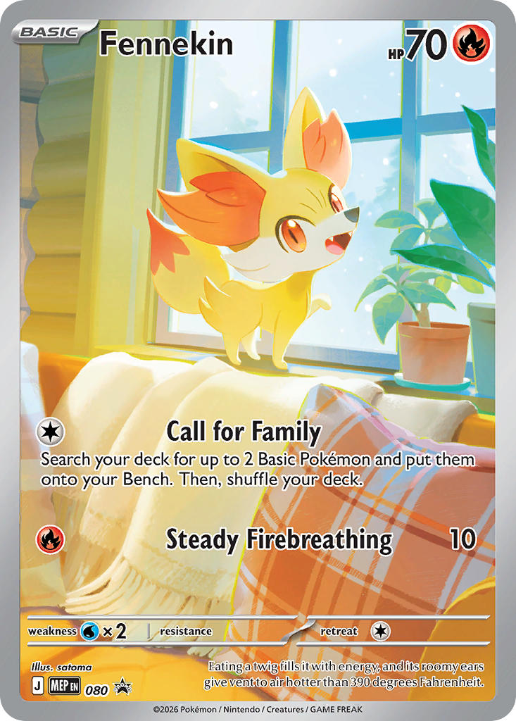 Pokemon TCG Fennekin MEP 080- Mega Evolution Promo