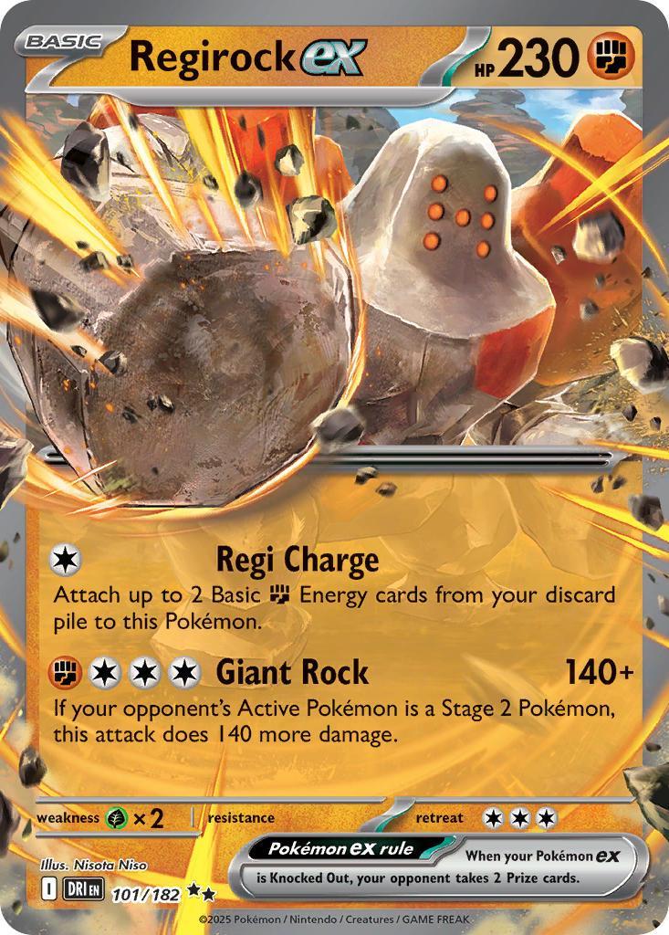 Regirock ex 101/182 Destined Rivals Pokémon card | Pokebundles Ireland