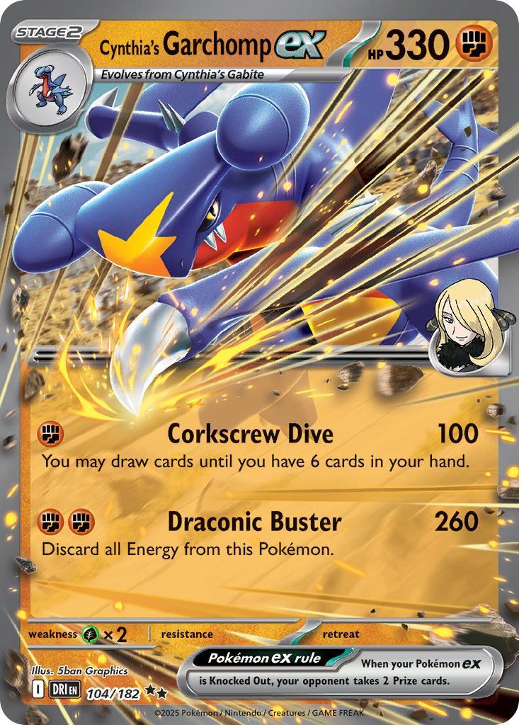 Cynthia's Garchomp ex 104/182 Destined Rivals Pokémon card | Pokebundles Ireland