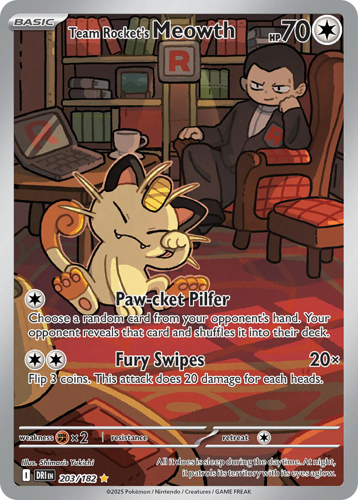 Pokemon TCG Team Rocket's Meowth 203/182 - Destined Rivals - Pokebundles Ireland