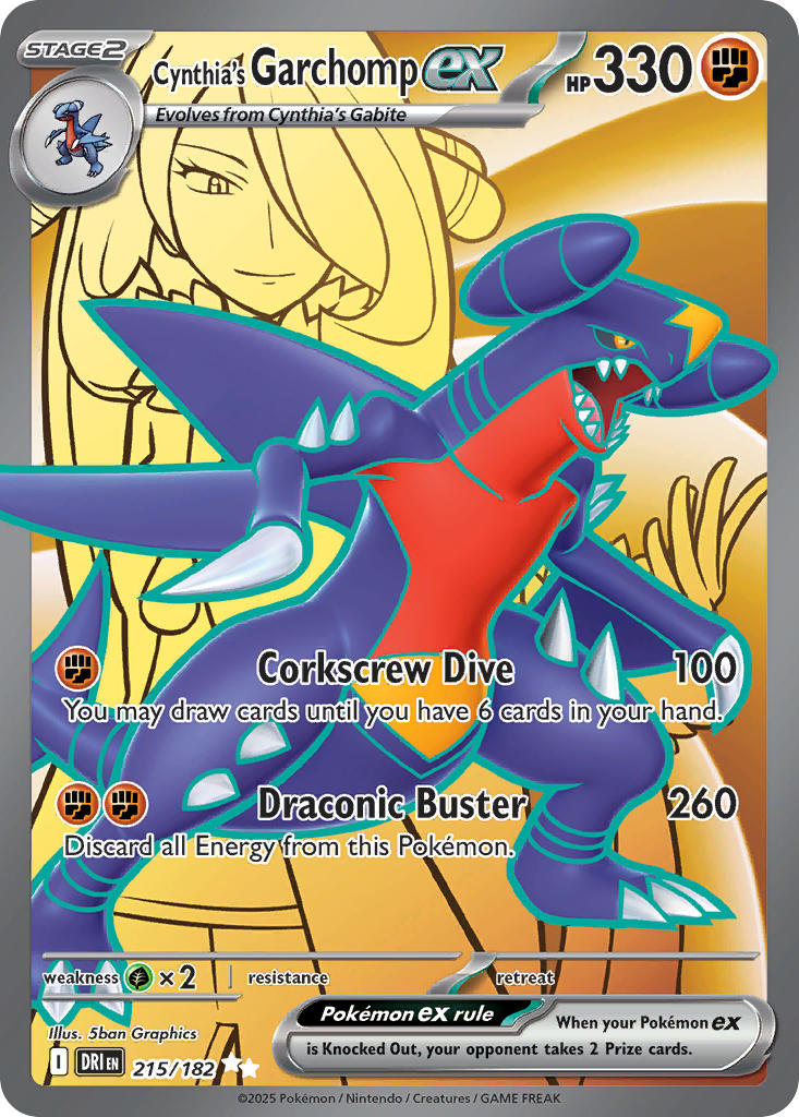 Pokemon TCG Cynthia's Garchomp 215/182 - Destined Rivals - Pokebundles Ireland