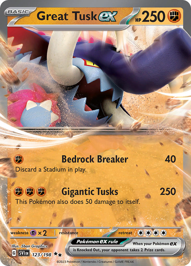 Great Tusk ex 123/198 Scarlet &amp; Violet Pokémon card | Pokebundles Ireland