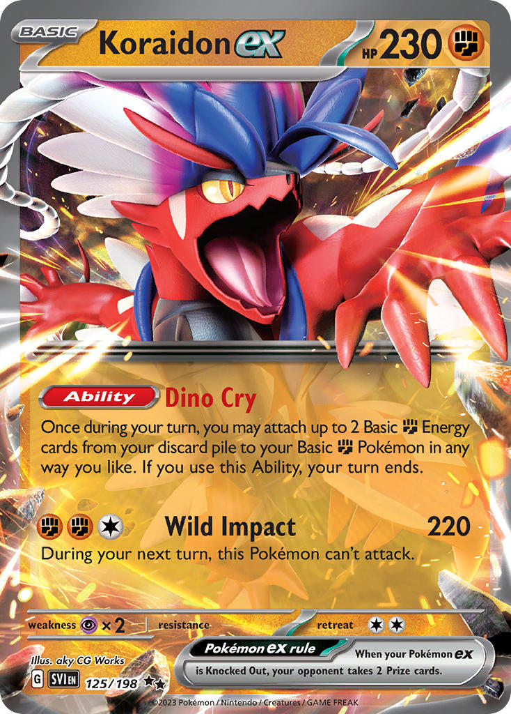Koraidon ex 125/198 Scarlet &amp; Violet Pokémon card | Pokebundles Ireland