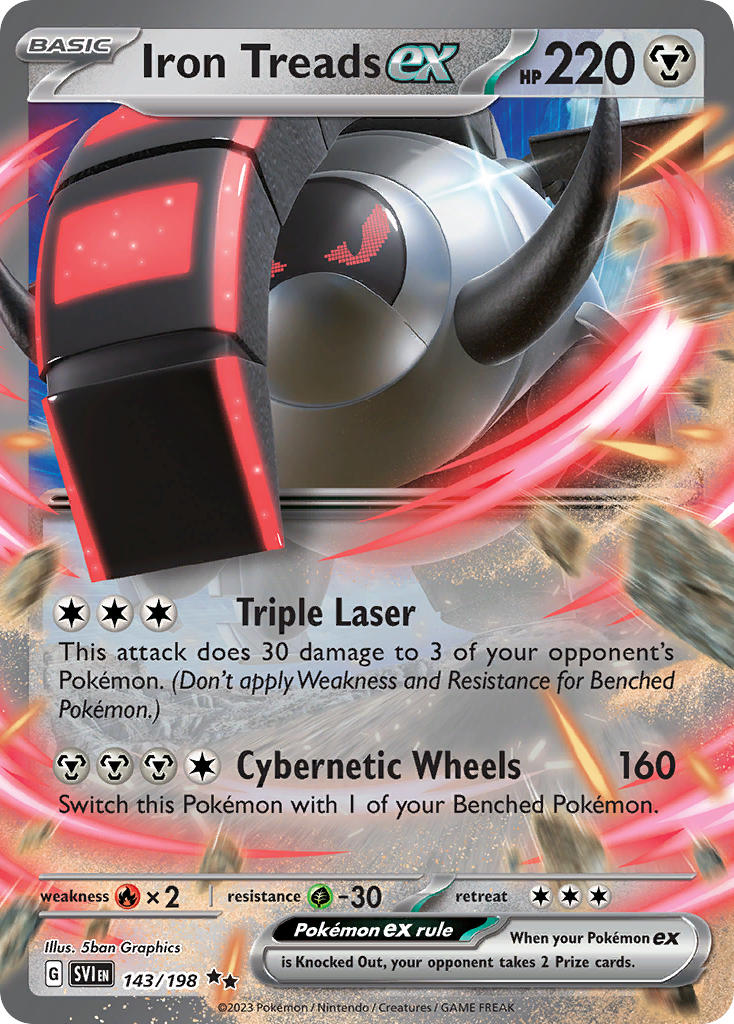 Iron Treads ex 143/198 Scarlet &amp; Violet Pokémon card | Pokebundles Ireland