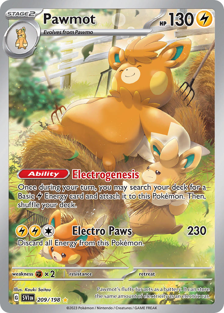 Pawmot 209/198 Scarlet &amp; Violet Pokémon card | Pokebundles Ireland