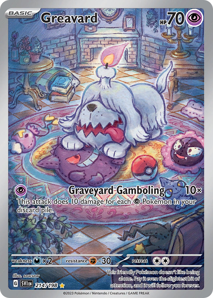 Greavard 214/198 Scarlet &amp; Violet Pokémon card | Pokebundles Ireland