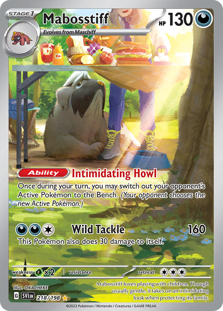 Mabosstiff 218/198 Scarlet &amp; Violet Pokémon card | Pokebundles Ireland