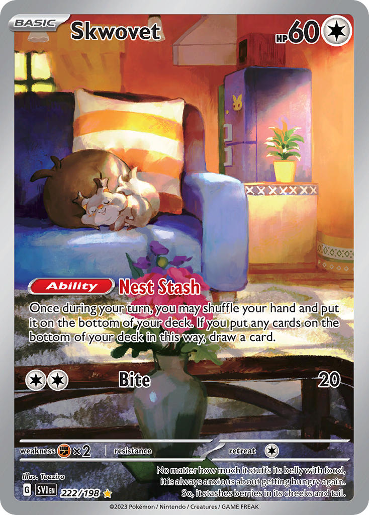 Skwovet 222/198 Scarlet &amp; Violet Pokémon card | Pokebundles Ireland