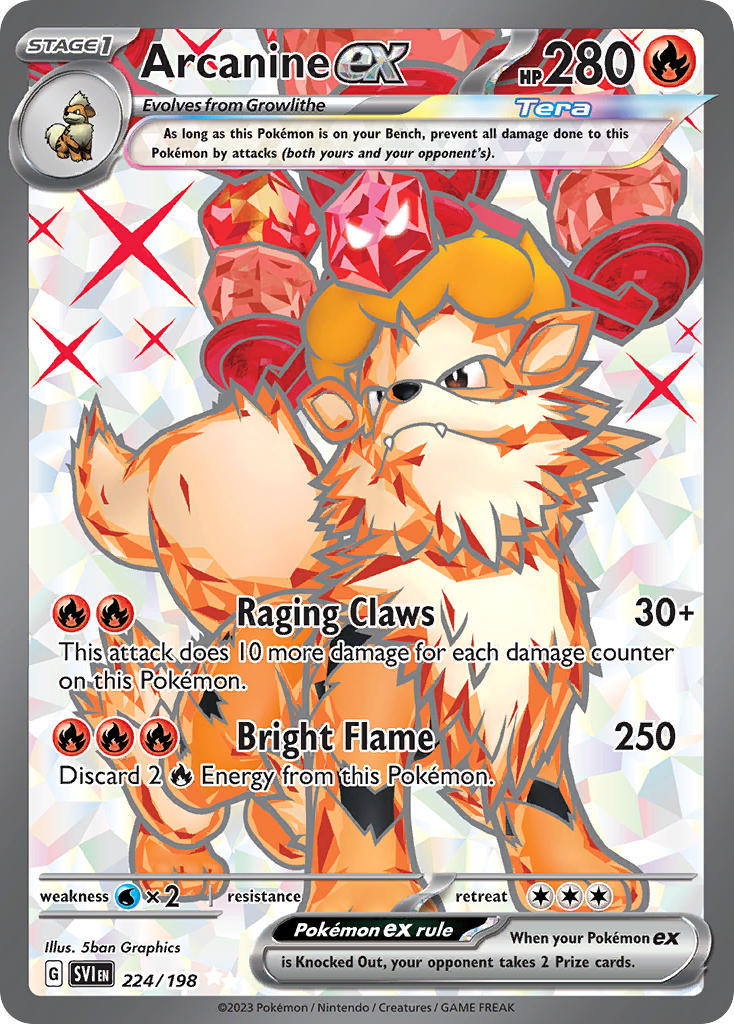 Arcanine ex 224/198 Scarlet &amp; Violet Pokémon card | Pokebundles Ireland