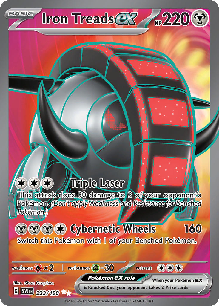 Iron Treads ex 233/198 Scarlet &amp; Violet Pokémon card | Pokebundles Ireland