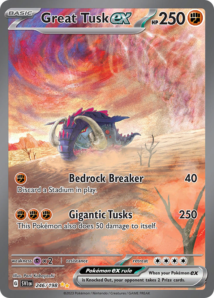 Great Tusk ex 246/198 Scarlet &amp; Violet Pokémon card | Pokebundles Ireland