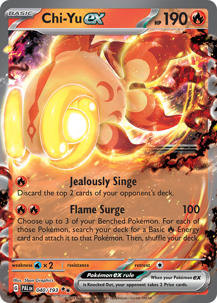 Chi-Yu ex 040/193 Paldea Evolved Pokémon card | Pokebundles Ireland