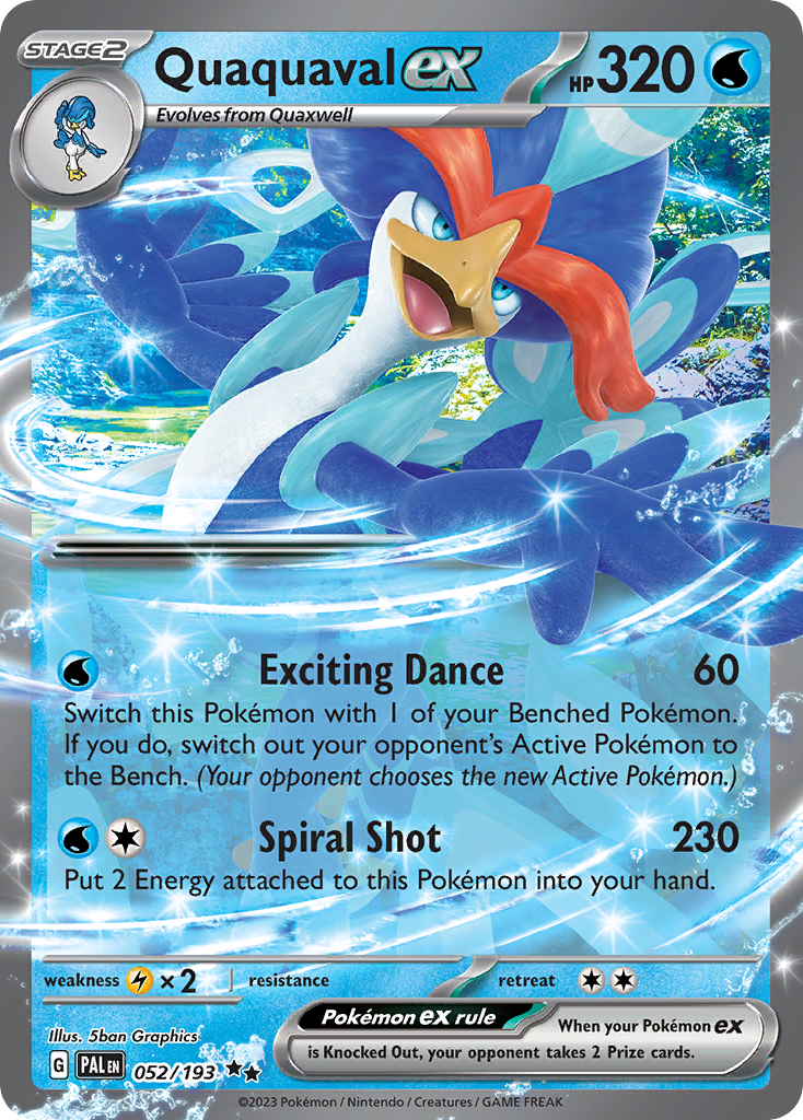Quaquaval ex 052/193 Paldea Evolved Pokémon card | Pokebundles Ireland