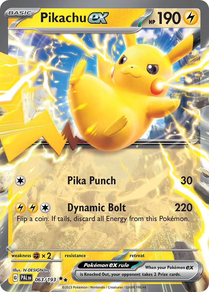 Pikachu ex 063/193 Paldea Evolved Pokémon card | Pokebundles Ireland