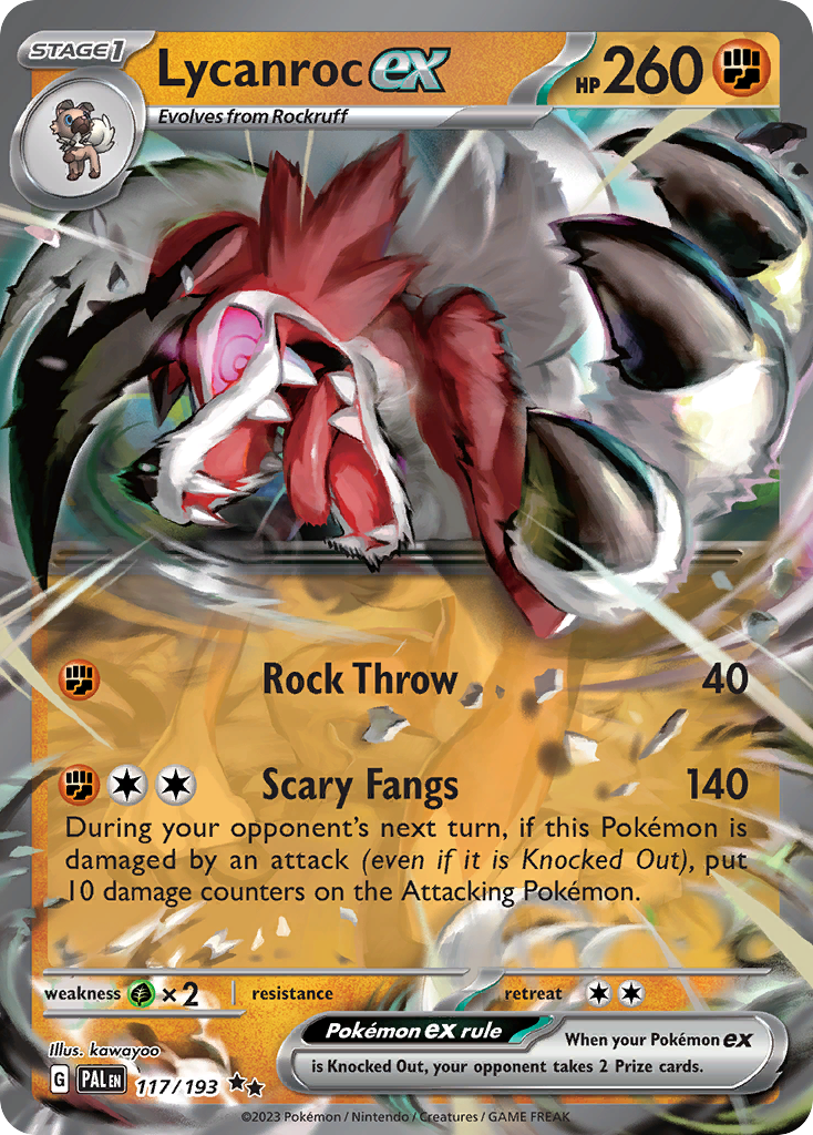 Lycanroc ex 117/193 Paldea Evolved Pokémon card | Pokebundles Ireland