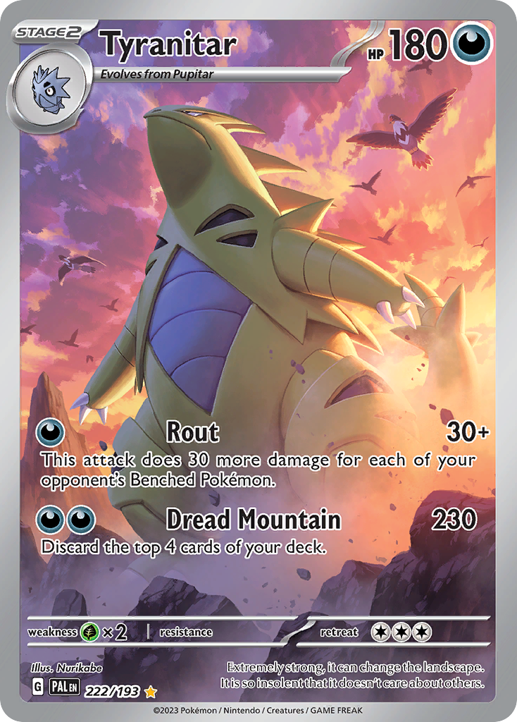 Tyranitar 222/193 Paldea Evolved Pokémon card | Pokebundles Ireland