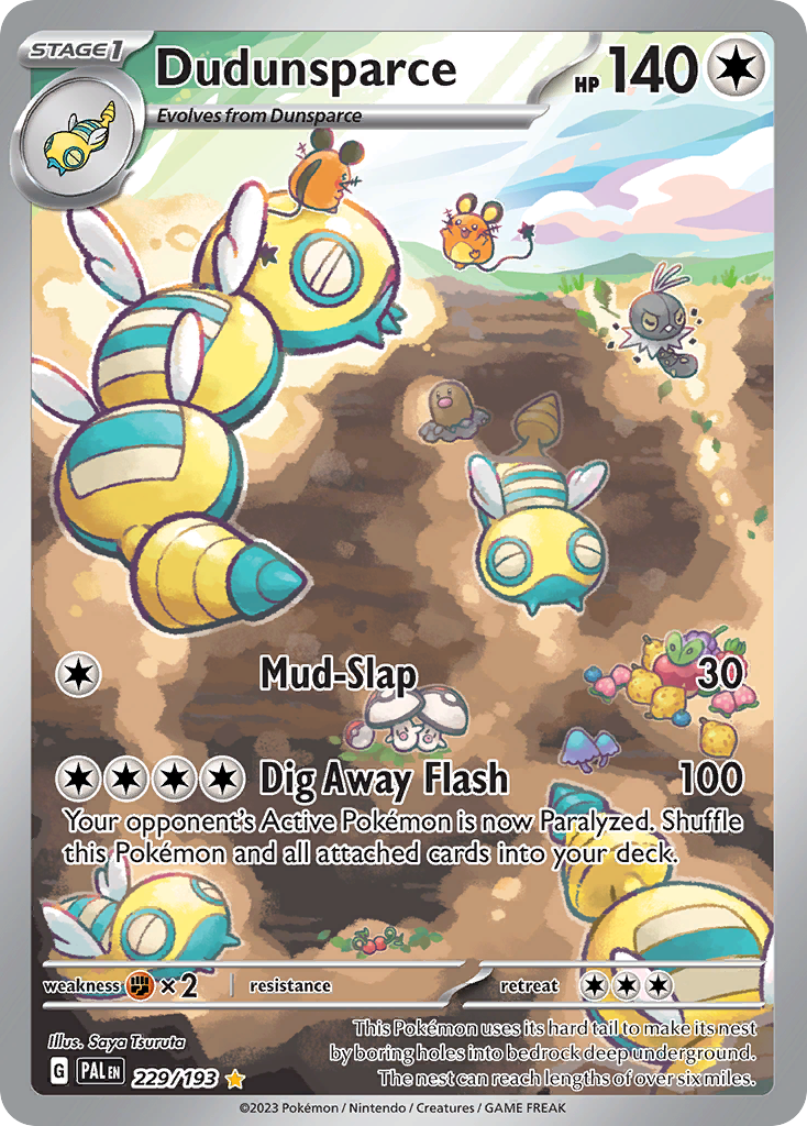 Dudunsparce 229/193 Paldea Evolved Pokémon card | Pokebundles Ireland